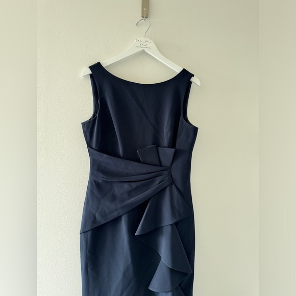 ELIZA J Navy Ruffle Front Gown 10 - Picture 8 of 10